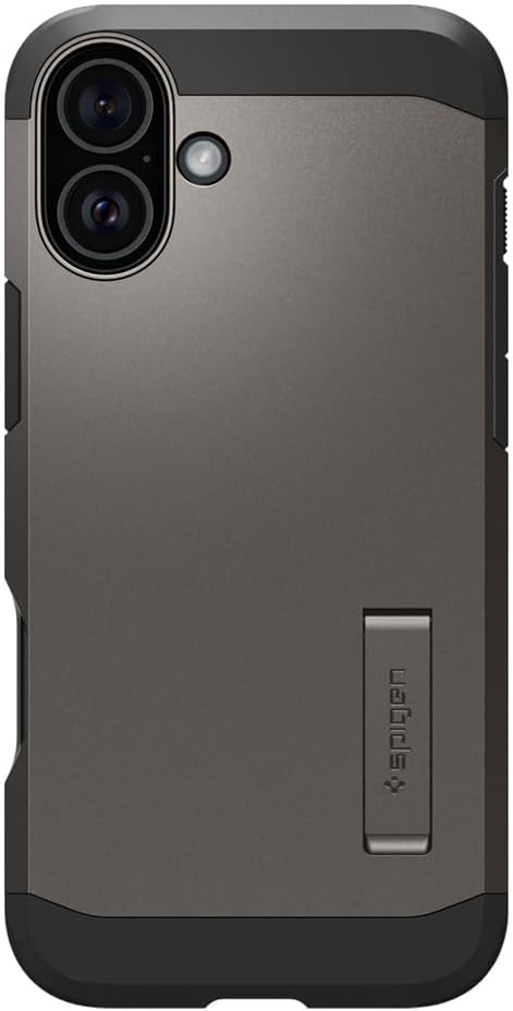 Spigen for iPhone 16 Case, Tough Armor (Ai) MagFit [Compatible with Magsafe] [Kickstand] [Military-Grade Protection] - Gunmetal