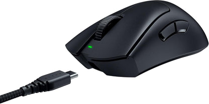 Razer DeathAdder V3 Pro Gaming Mouse: 63g Ultra Lightweight - Focus Pro 30K Optical Sensor - Fast Optical Switches Gen-3 - HyperSpeed Wireless - 5 Programmable Buttons - 90 Hr Battery - Black