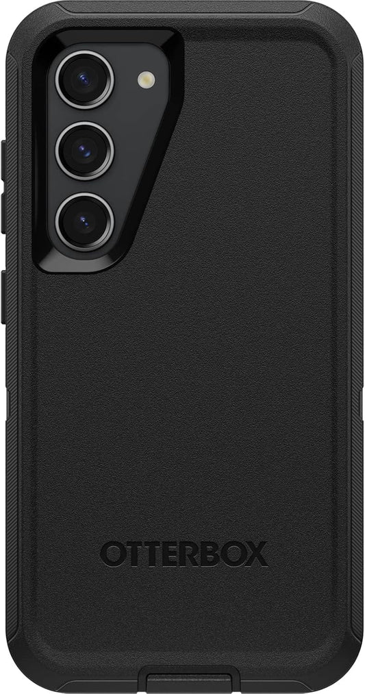 OtterBox Galaxy S23 Defender Series Case - Black, Rugged & Durable, with Port Protection, Includes Holster Clip Kickstand