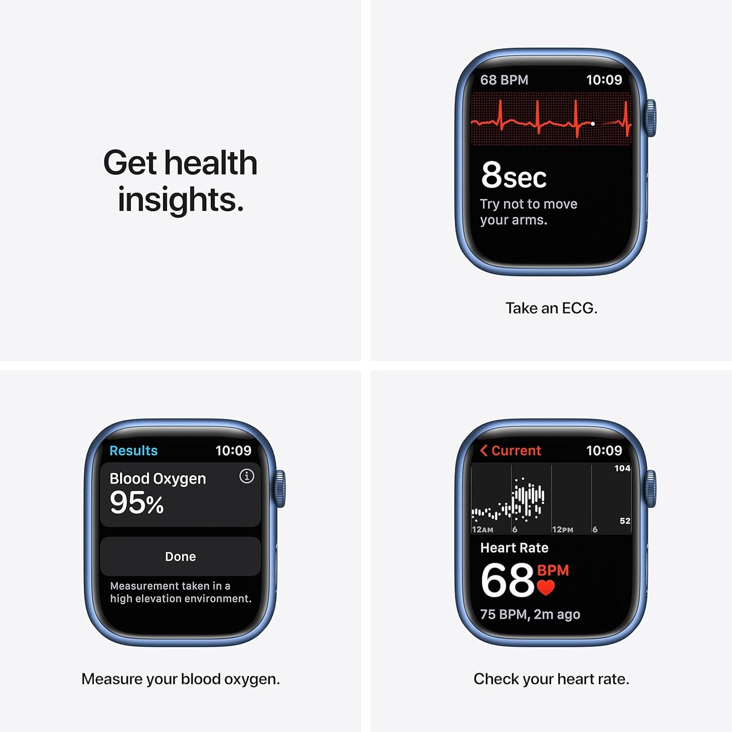 Apple Watch Series 7 [GPS + Cellular 45mm] Smart watch w/Blue Aluminum Case with Abyss Blue Sport Band. Fitness Tracker, Blood Oxygen & ECG Apps, Always-On Retina Display, Water Resistant AppleCare